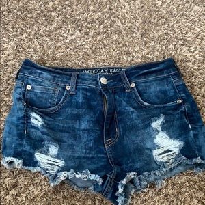 acid washed high-rise shortie shorts